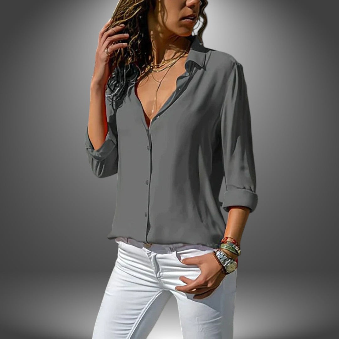 Valeria - Klassisk bluse med knapper