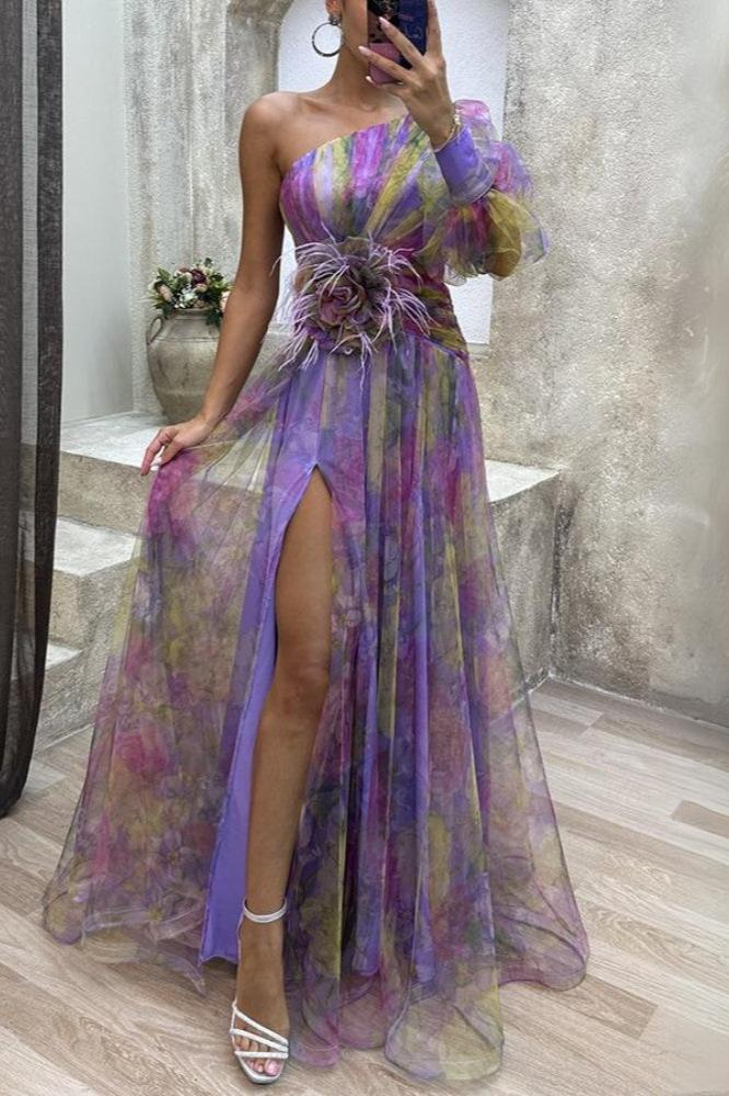 Kayla - Asymmetrisk blomsterkjole