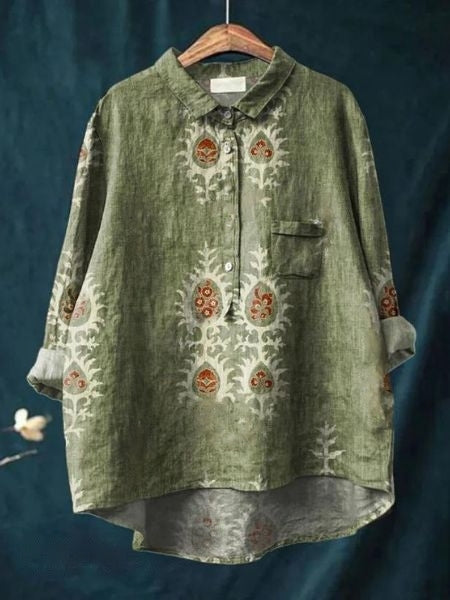 Lila - Elegant blomstret bluse