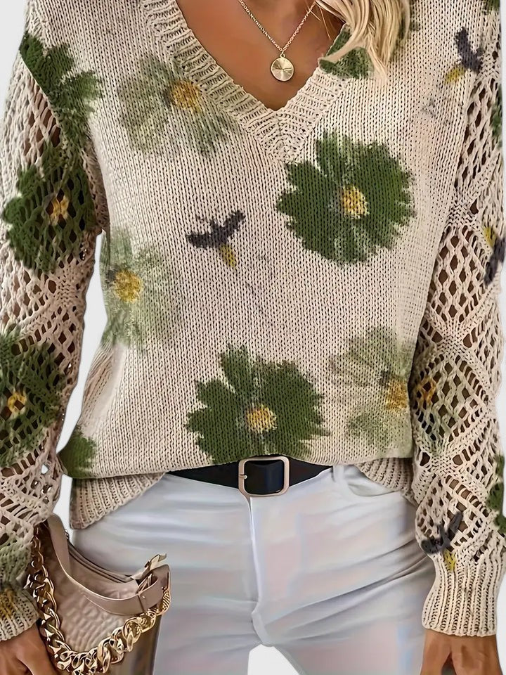 Aurélie - Let cardigan med blomster