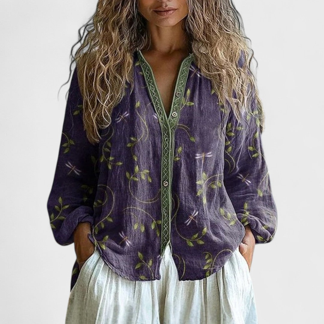 Ambra - Retro-chic efterårsbluse