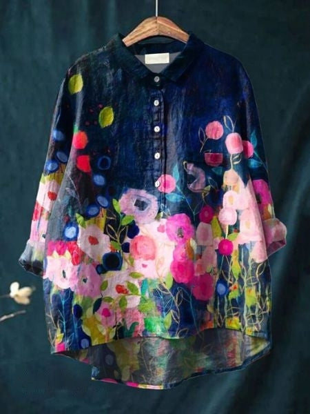 Julia - Elegant blomstret bluse