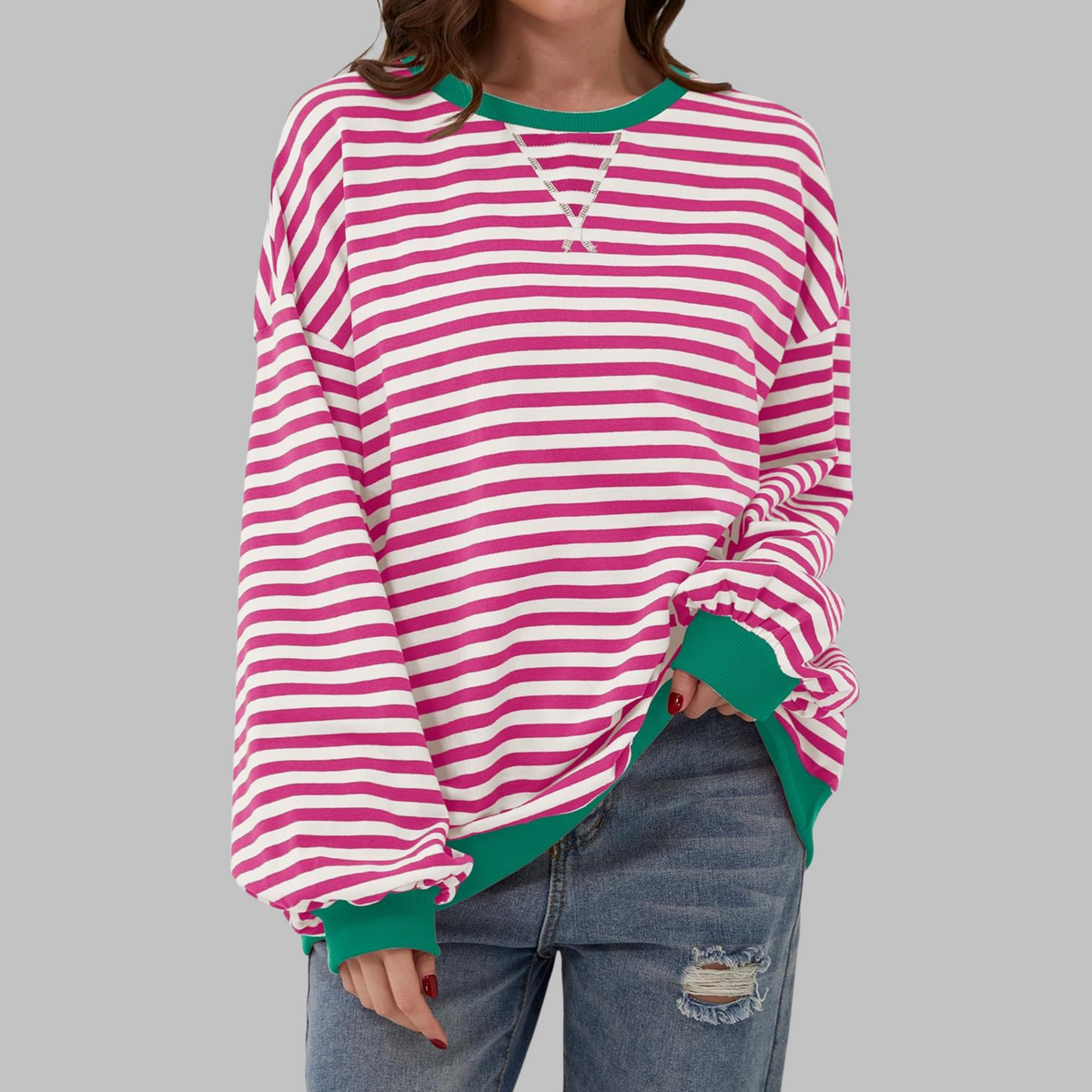 Chloe - Afslappet stribet striktrøje
