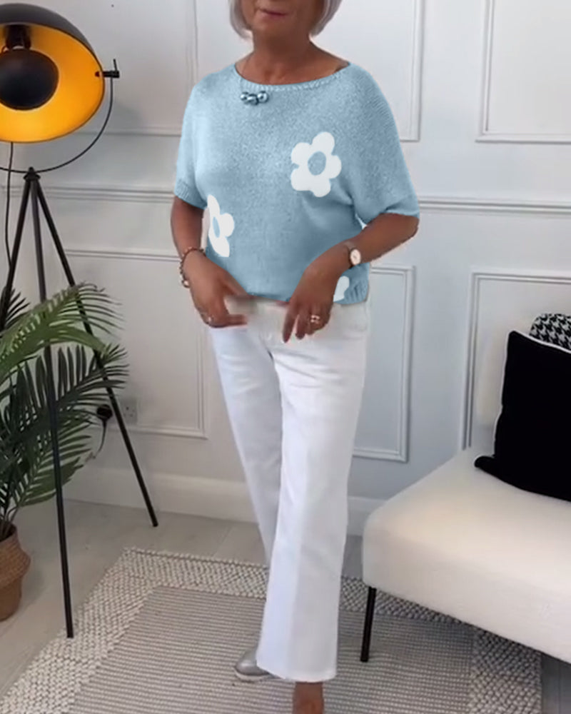 Daisy - Elegant sweater med blomster