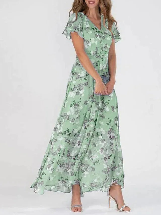Robine - Elegant blomstret maxikjole