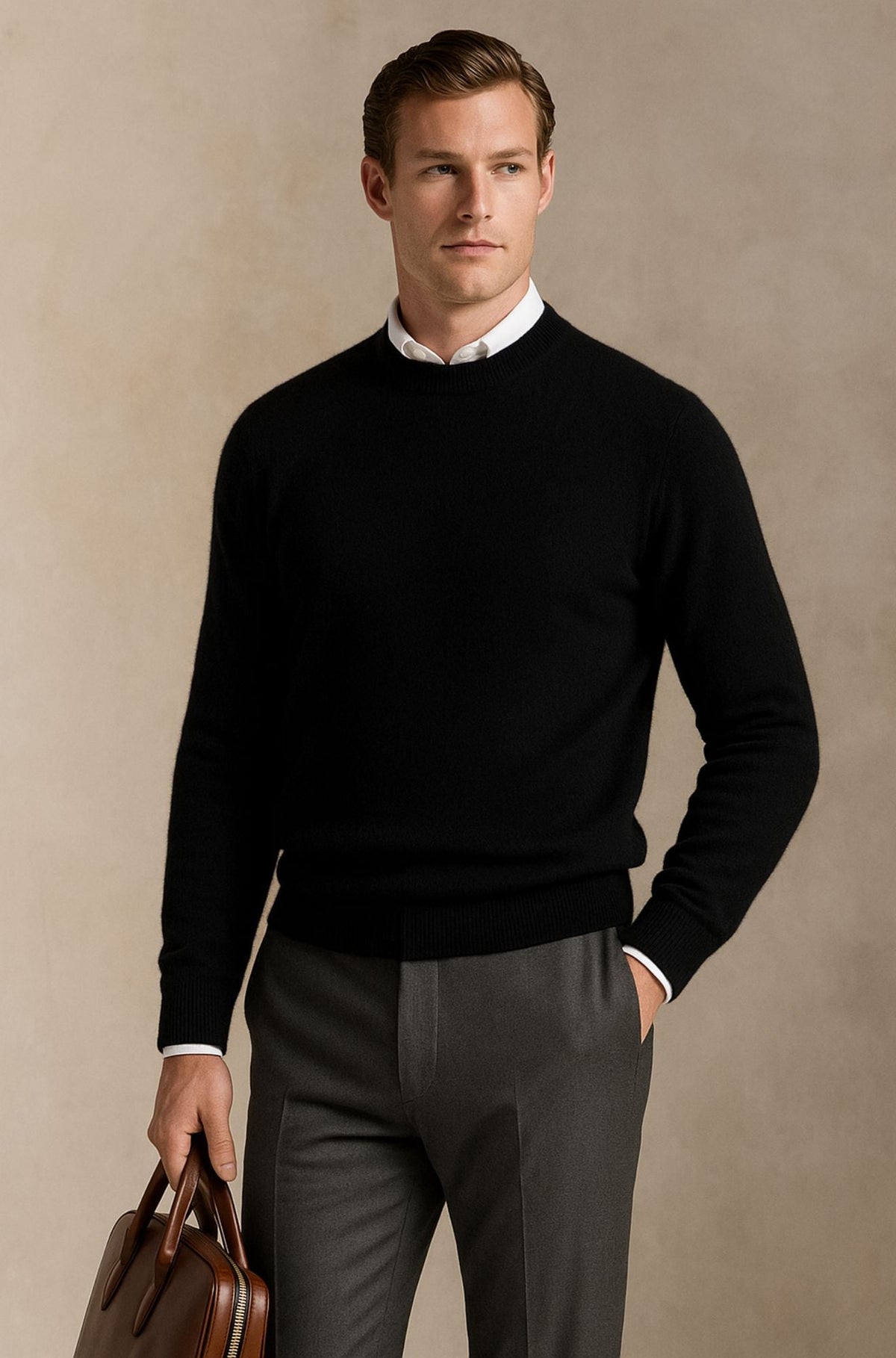 Giles - Elegant pullover med rund hals