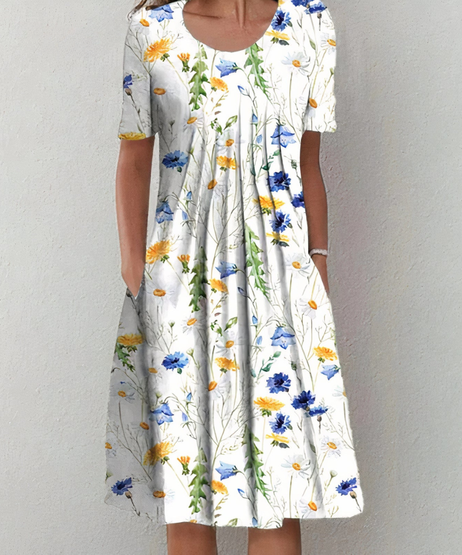 Clementine - Elegant blomstret kjole