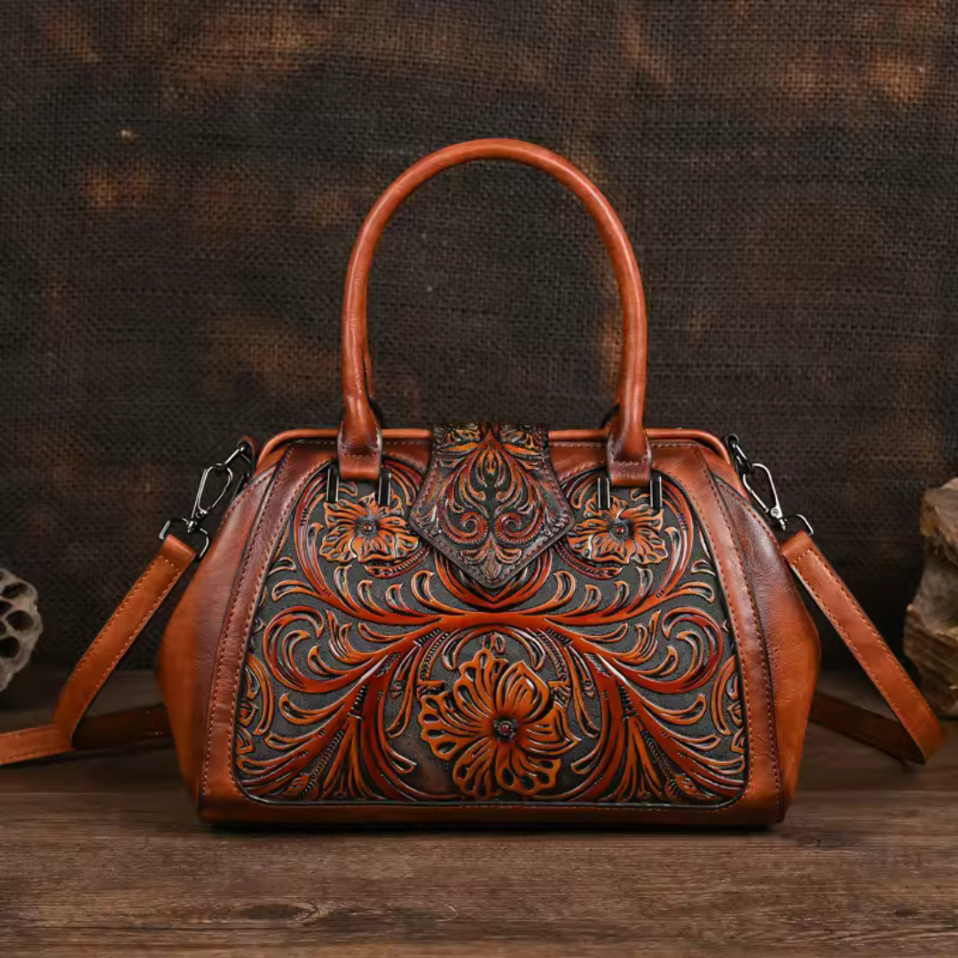 Florina - Elegant håndtaske med blomstermotiv