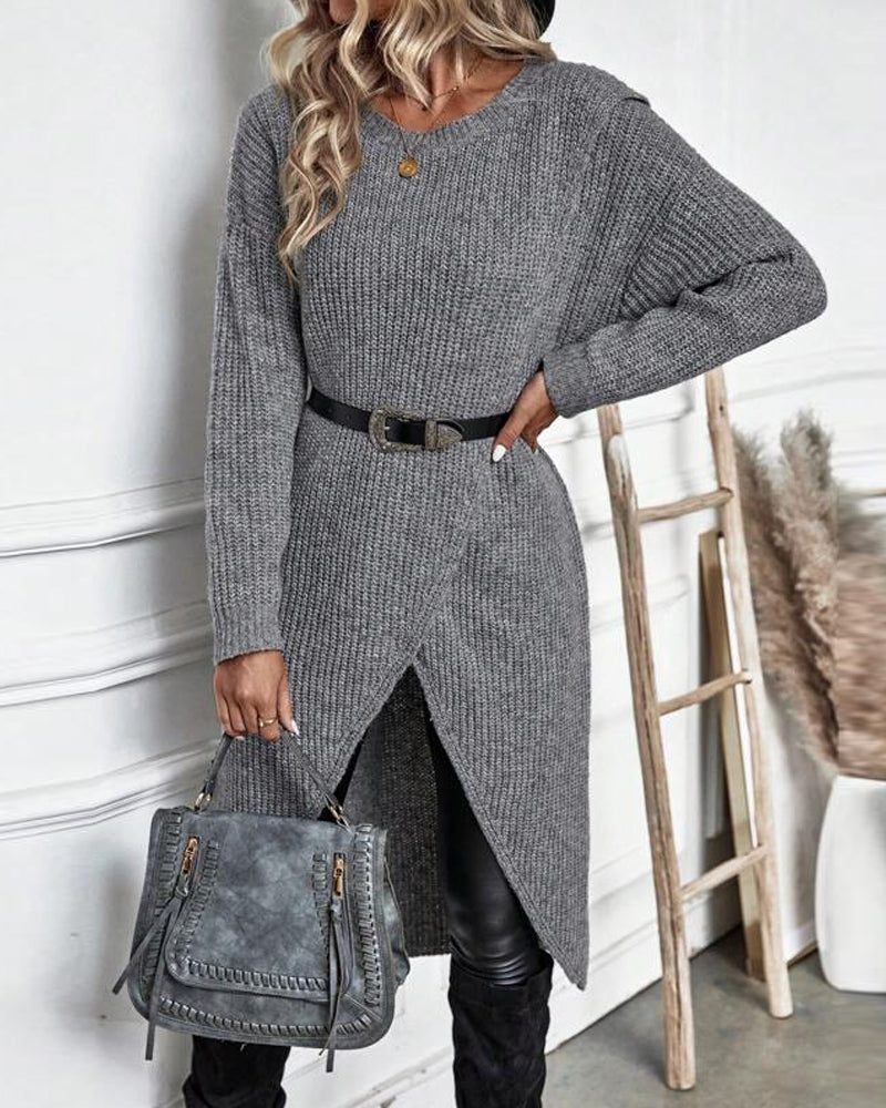 Brigit - Elegant Lang Striktrøje