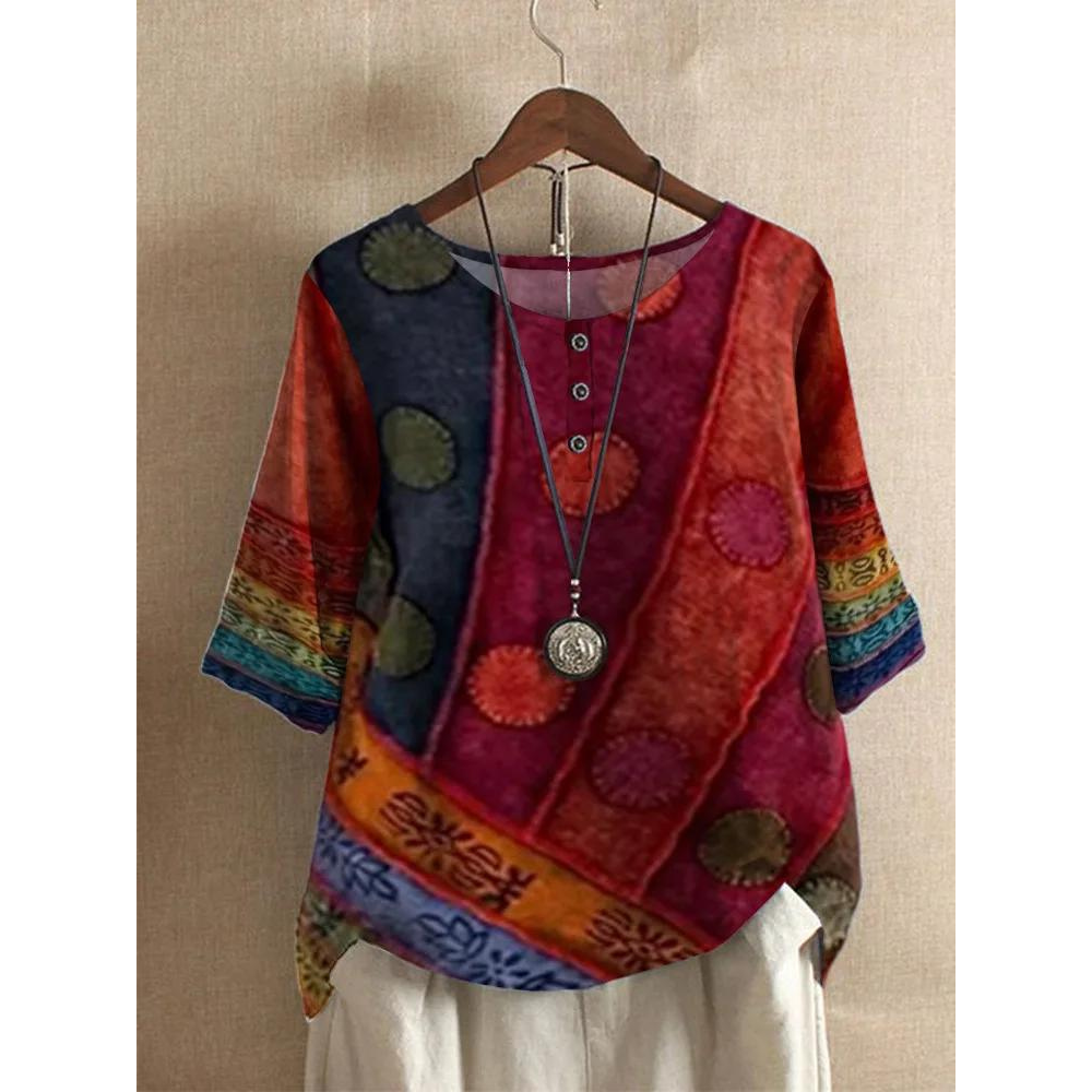 Valarie - Farverig bohemetop
