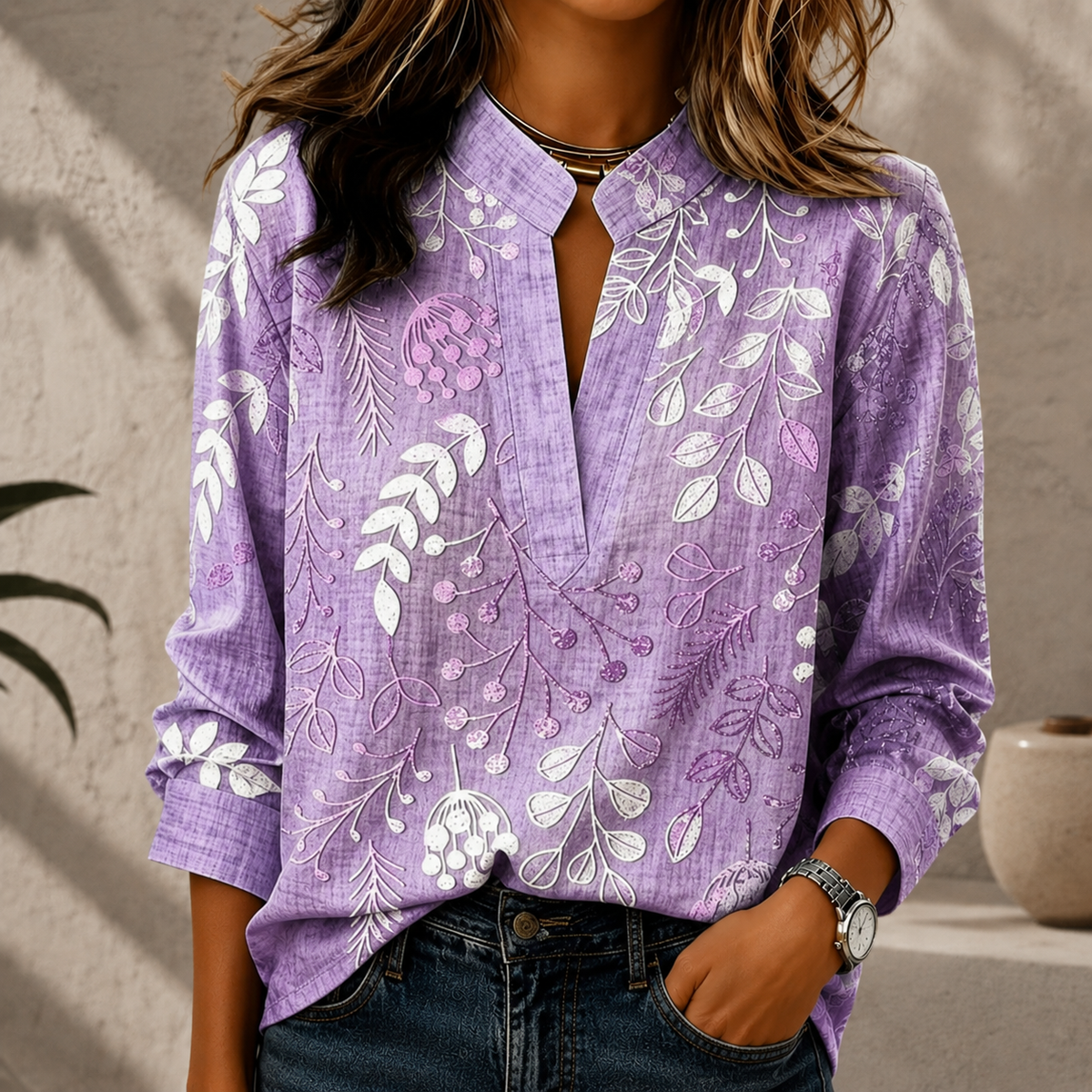 Adriana - Elegant blomstret bluse