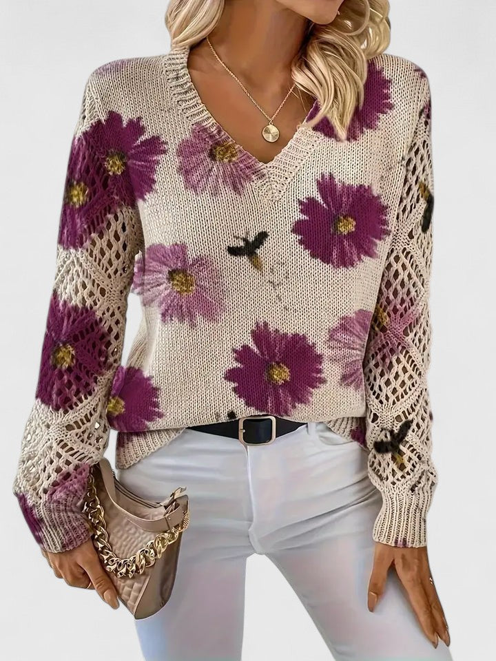 Aurélie - Let cardigan med blomster
