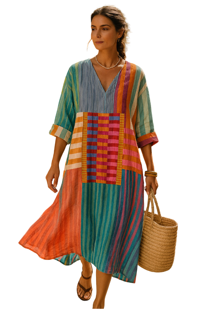 Malia - Elegant kjole med geometrisk print