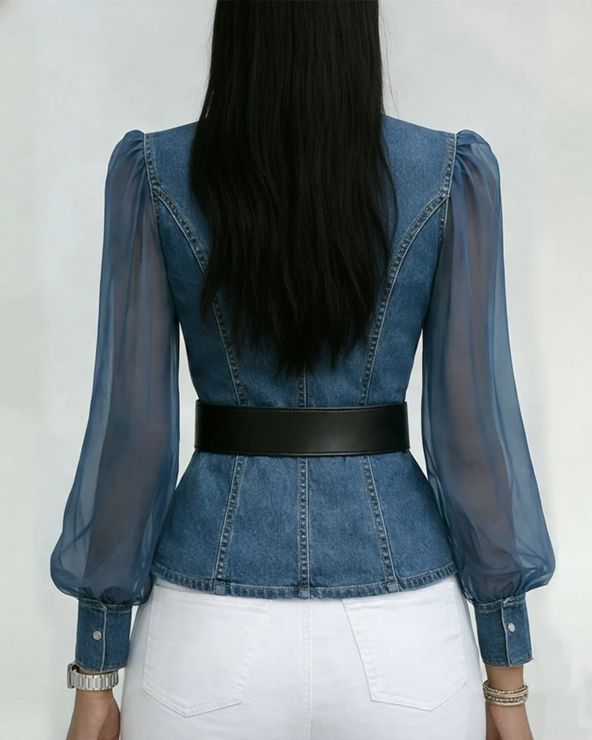Vessa - Elegant top i denim