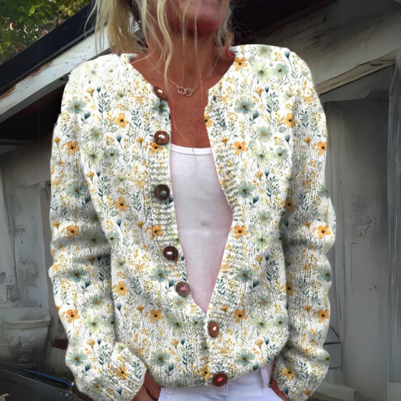 Amelie - Elegant blomstret cardigan