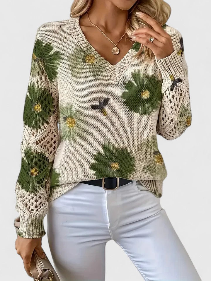Aurélie - Let cardigan med blomster