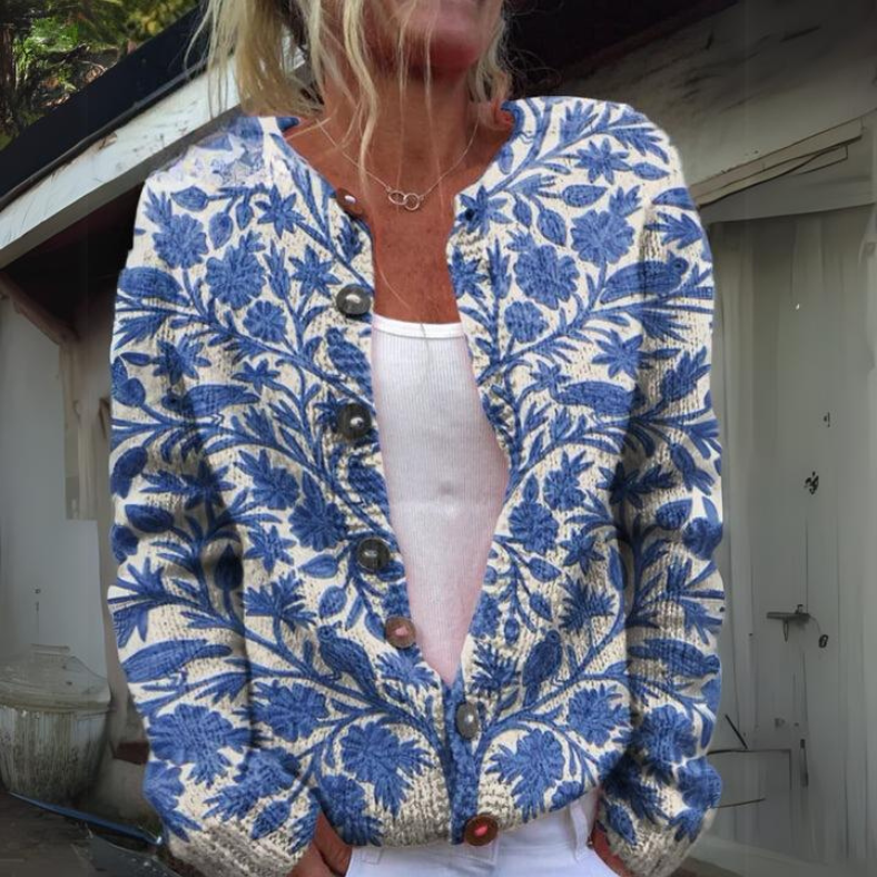 Amelie - Elegant blomstret cardigan