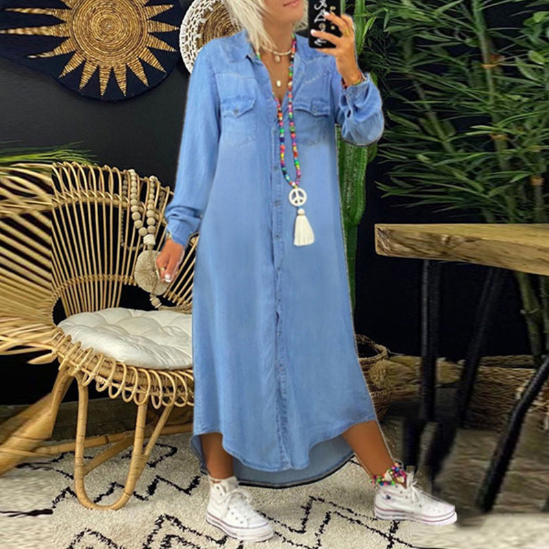 Yara - Elegant maxikjole i denim