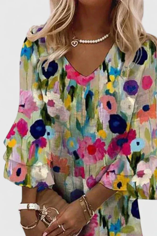 Mia - Blomstret minikjole