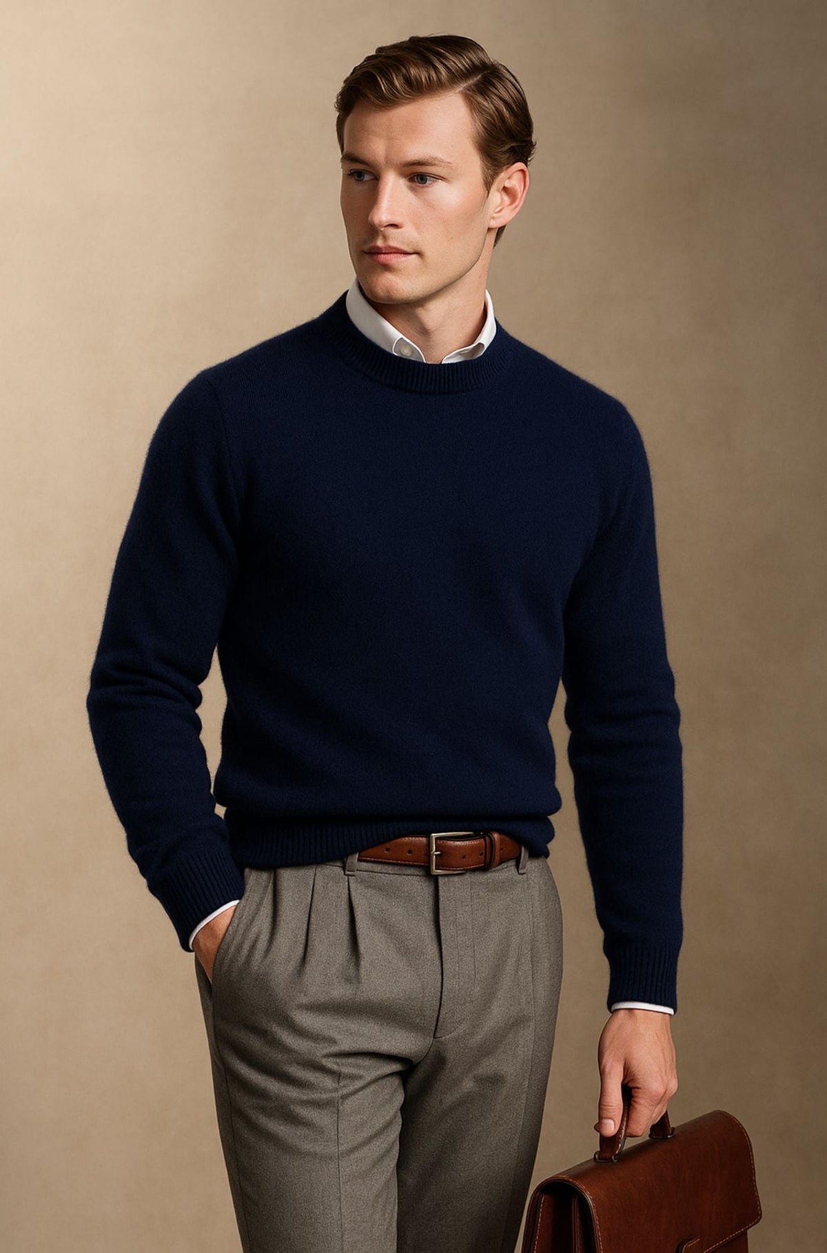 Giles - Elegant pullover med rund hals