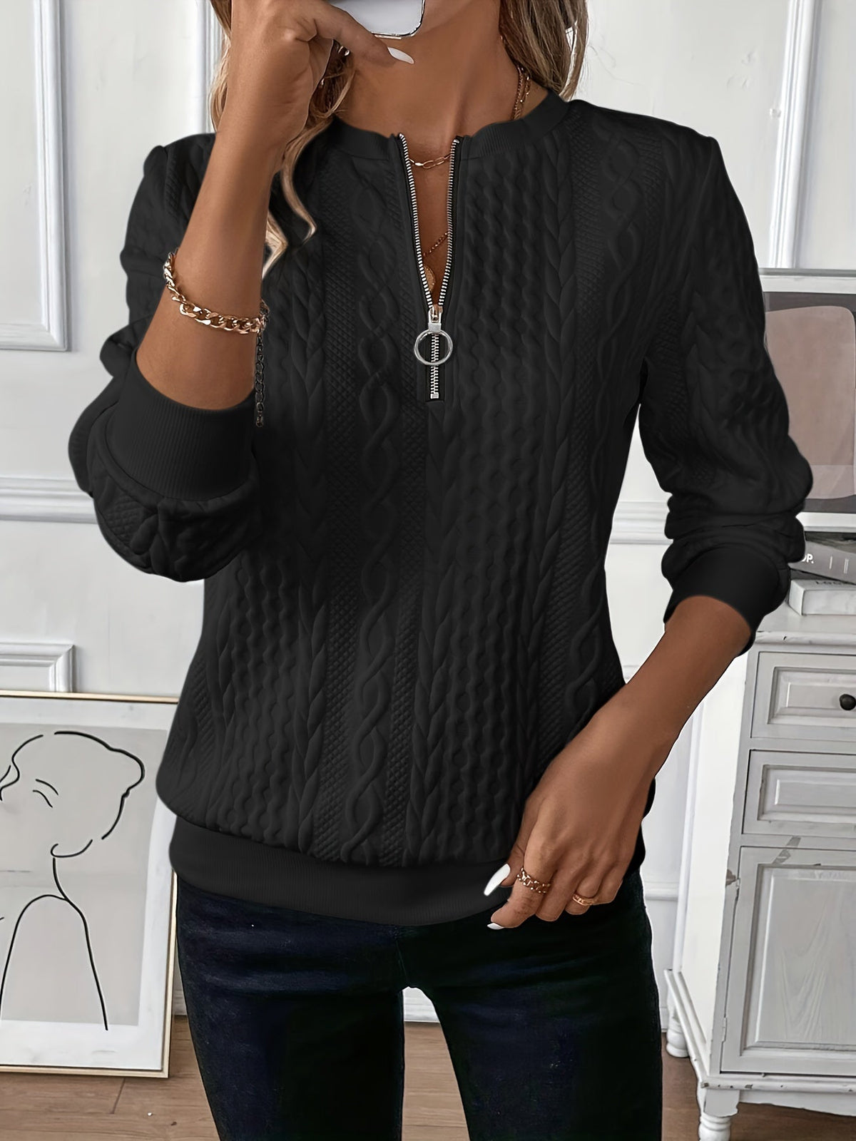 Amelie - Casual cardigan med lynlås