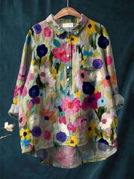 Julia - Elegant blomstret bluse