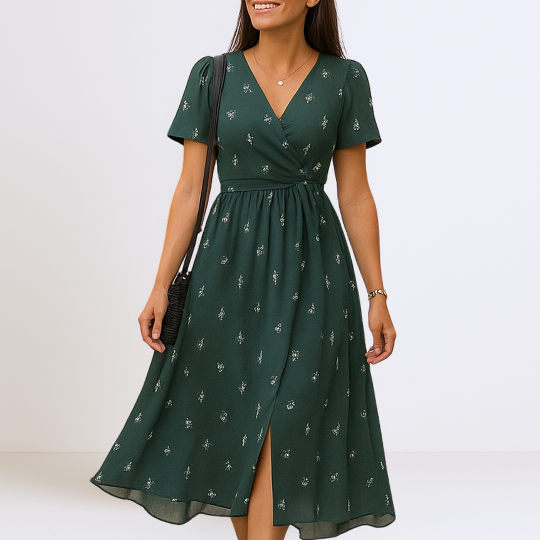 Bianca - Elegant maxikjole med V-udskæring