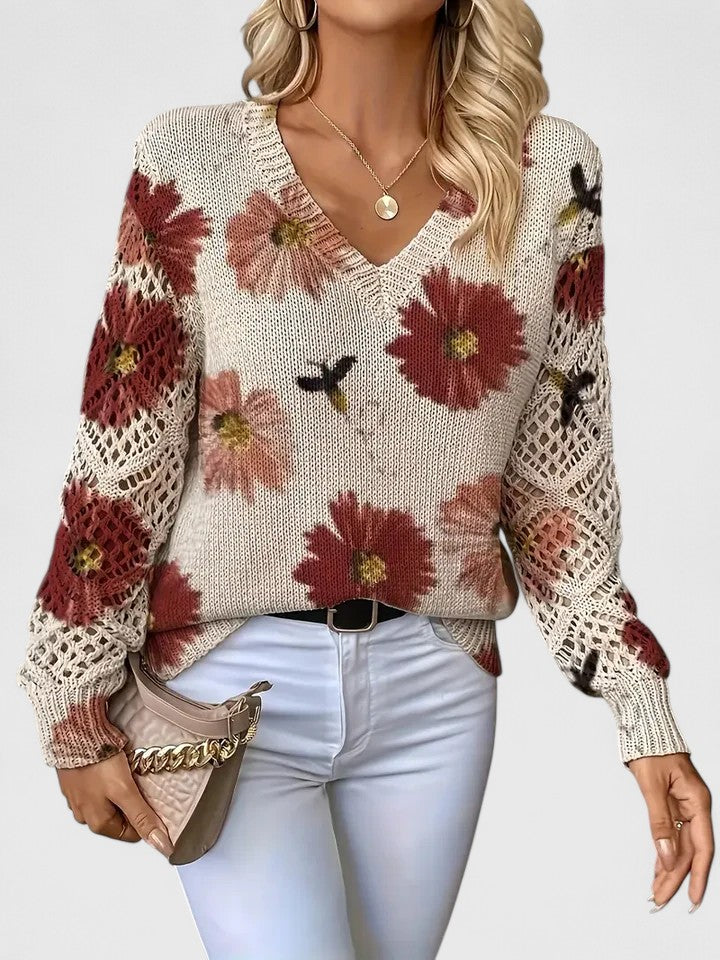 Aurélie - Let cardigan med blomster