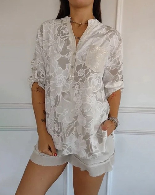 Lotte - Bluse med blomstertryk