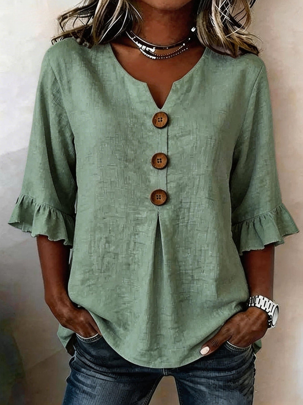 Stefania - Elegant romantisk bluse