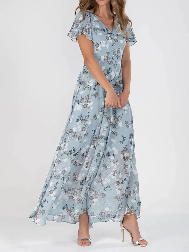 Robine - Elegant blomstret maxikjole