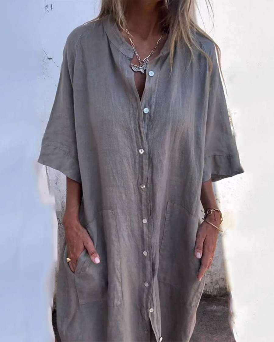Melanie - Afslappet skjortekjole i Ibiza-stil