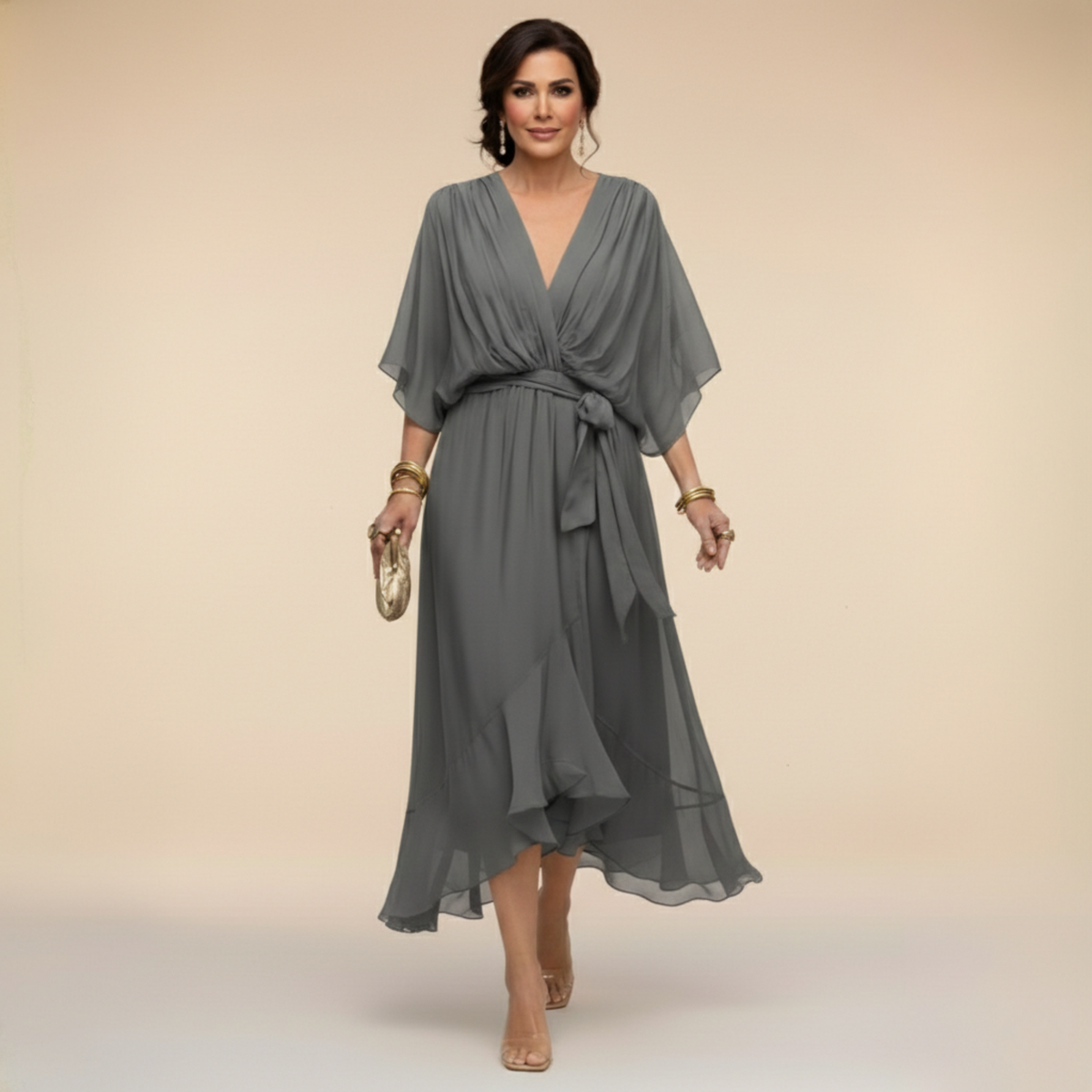 Monica - Elegant chiffonkjole