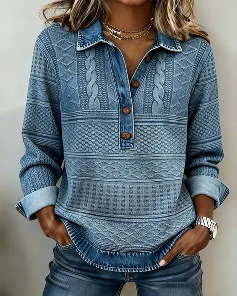 Sofia - Afslappet denimsweater