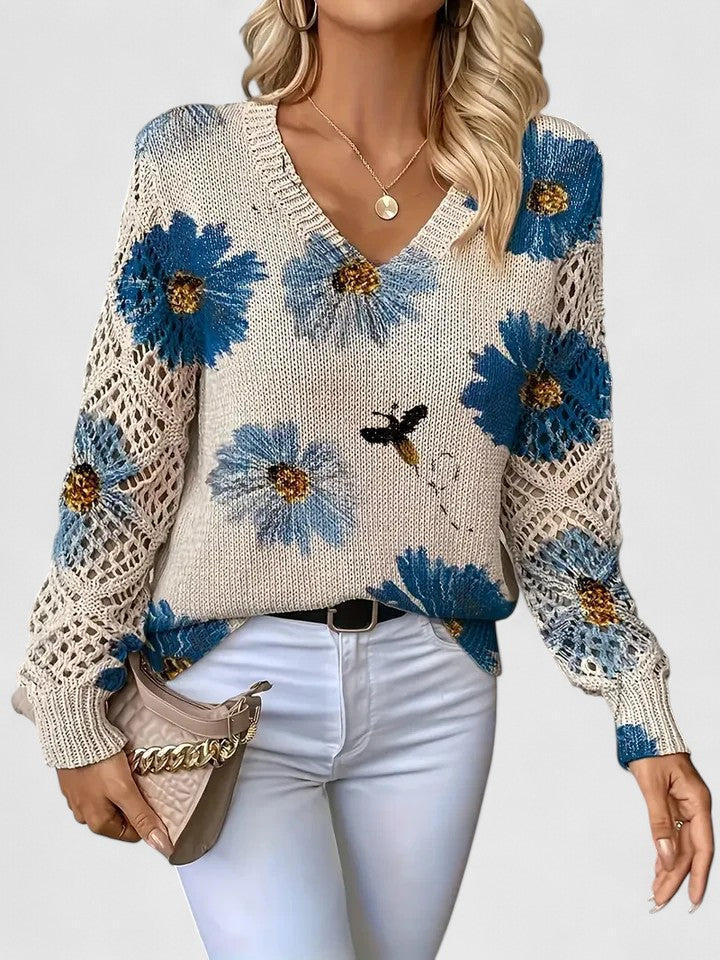 Aurélie - Let cardigan med blomster