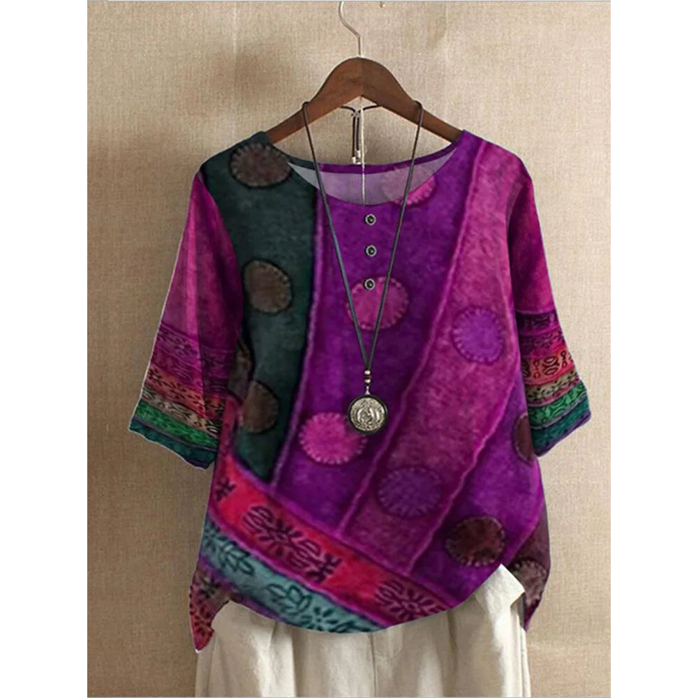 Valy - Farverigt boheme-top