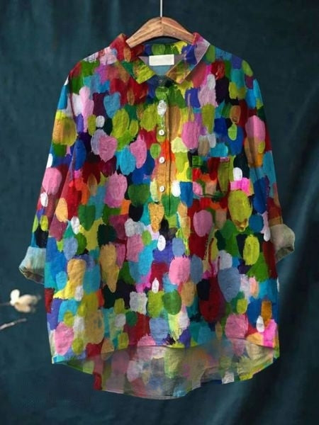 Lila - Elegant blomstret bluse