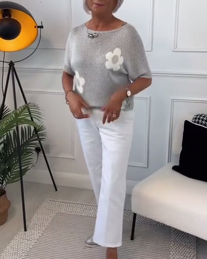 Daisy - Elegant sweater med blomster