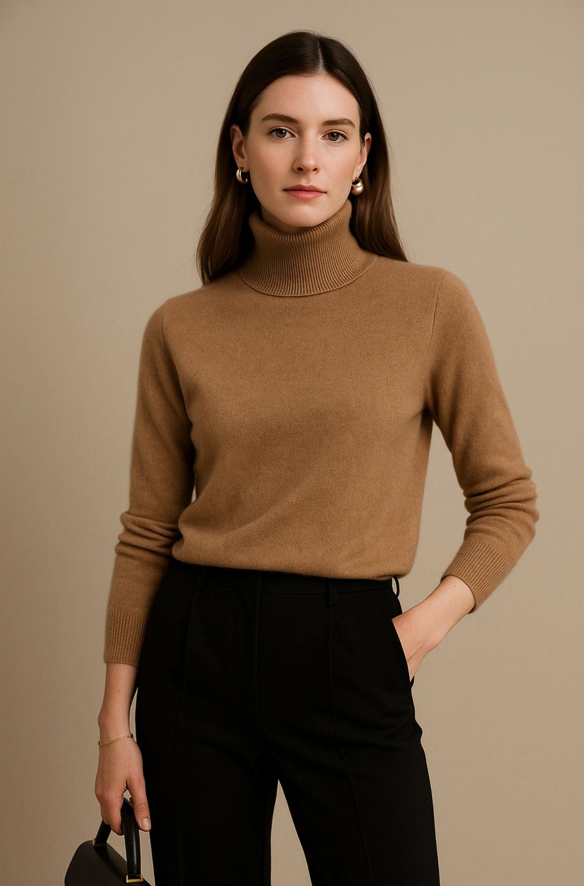 Amara - Luksuriøs rullekravesweater