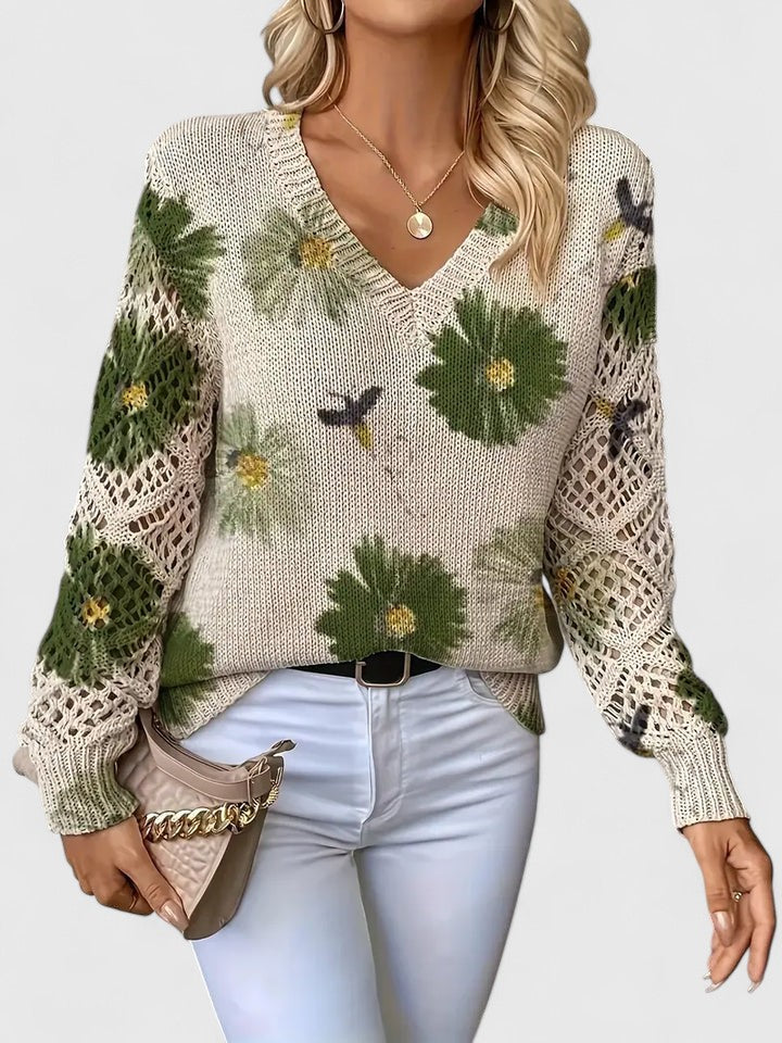 Aurélie - Let cardigan med blomster