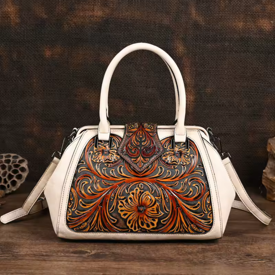 Florina - Elegant håndtaske med blomstermotiv