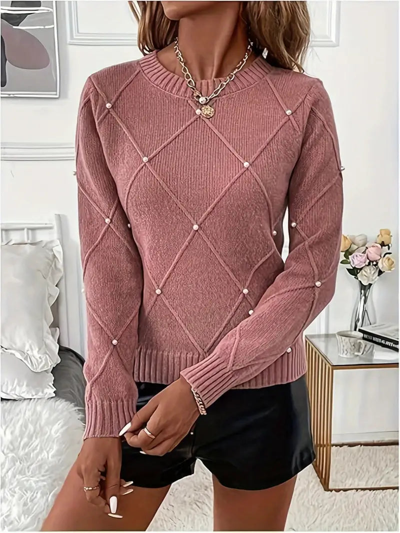 Élise - Elegant pullover med perler