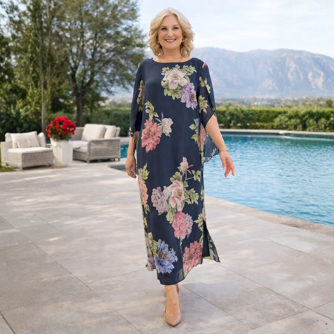 Bianca - Elegant maxikjole med blomster