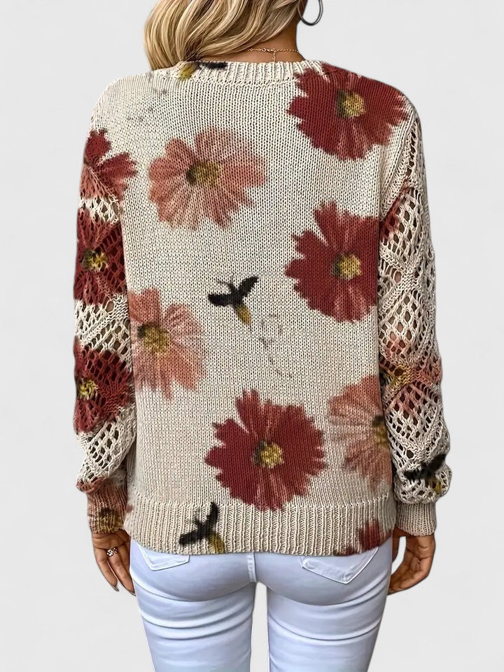 Aurélie - Let cardigan med blomster