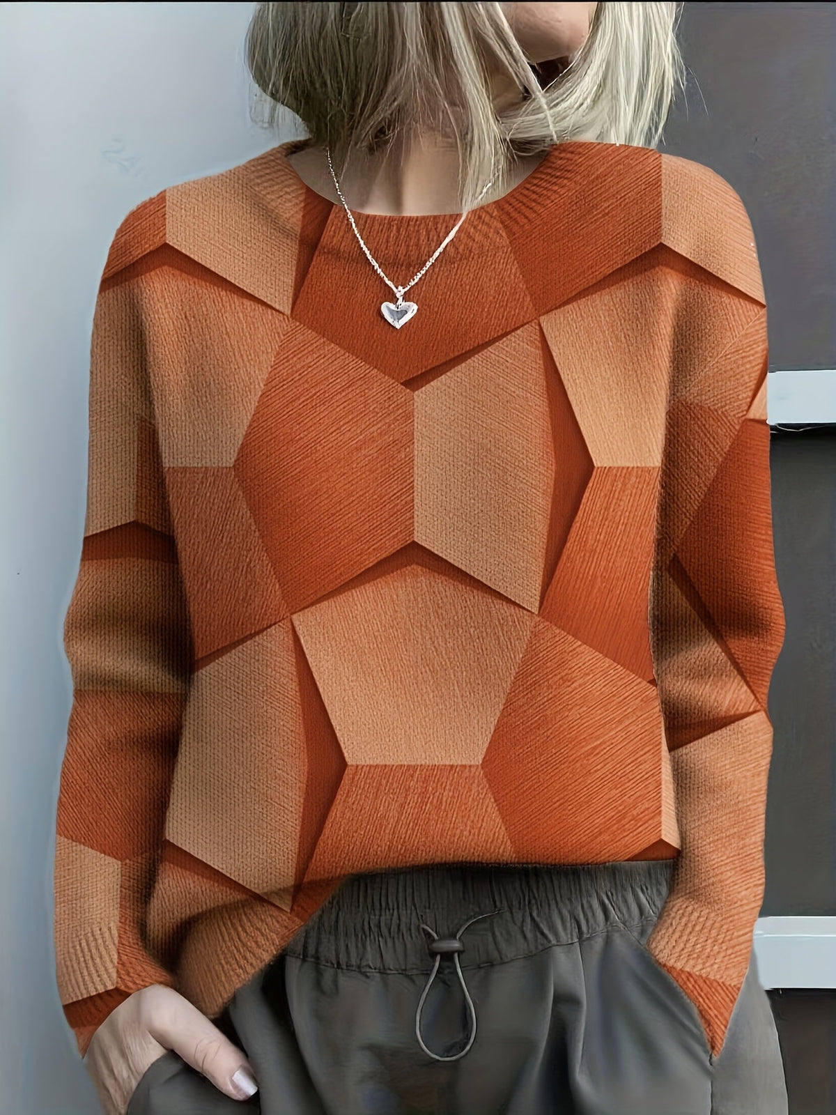 Lucia - Kunstnerisk sweatshirt med geometrisk print