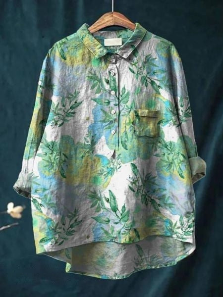 Lila - Elegant blomstret bluse