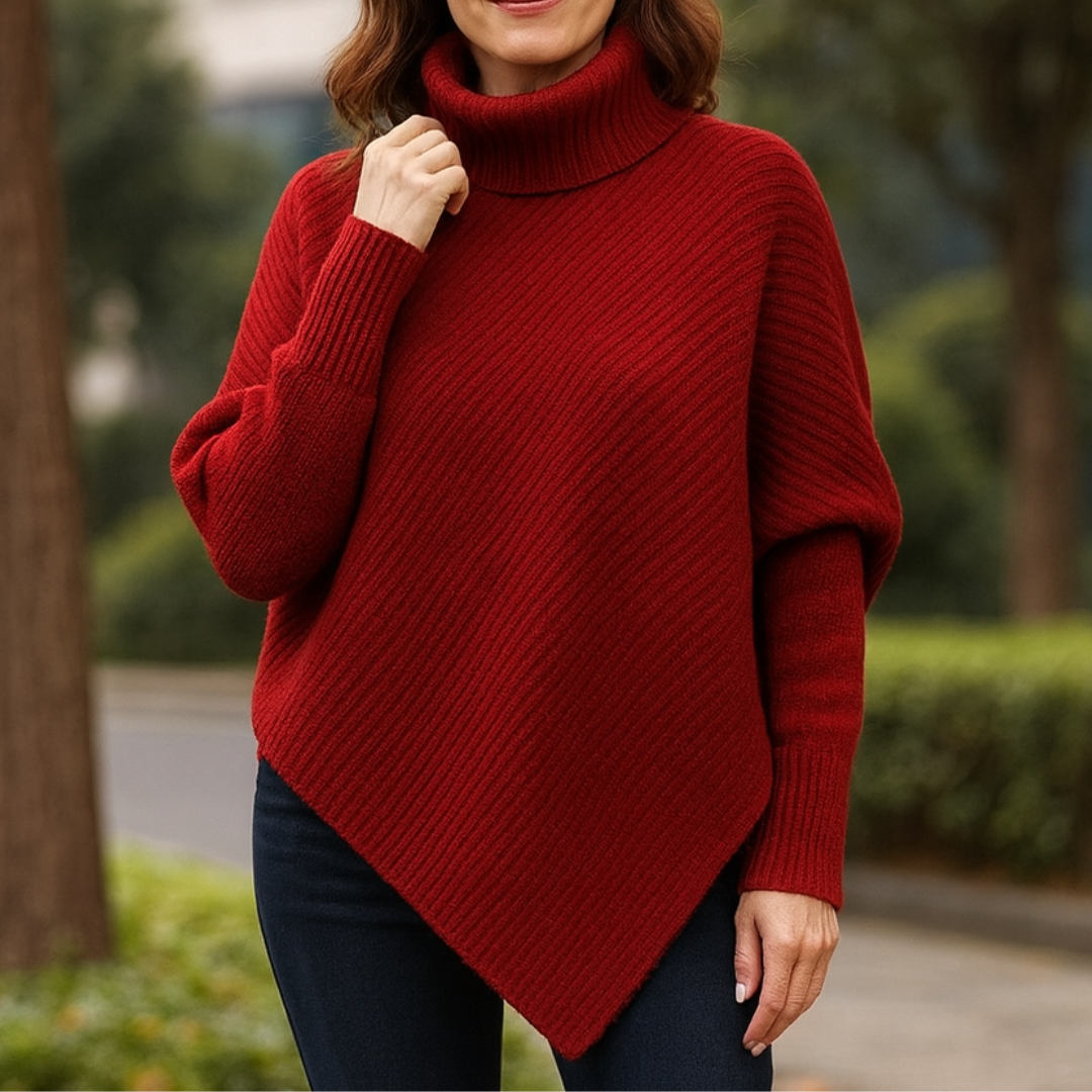 Anneta - Behagelig ponchosweater