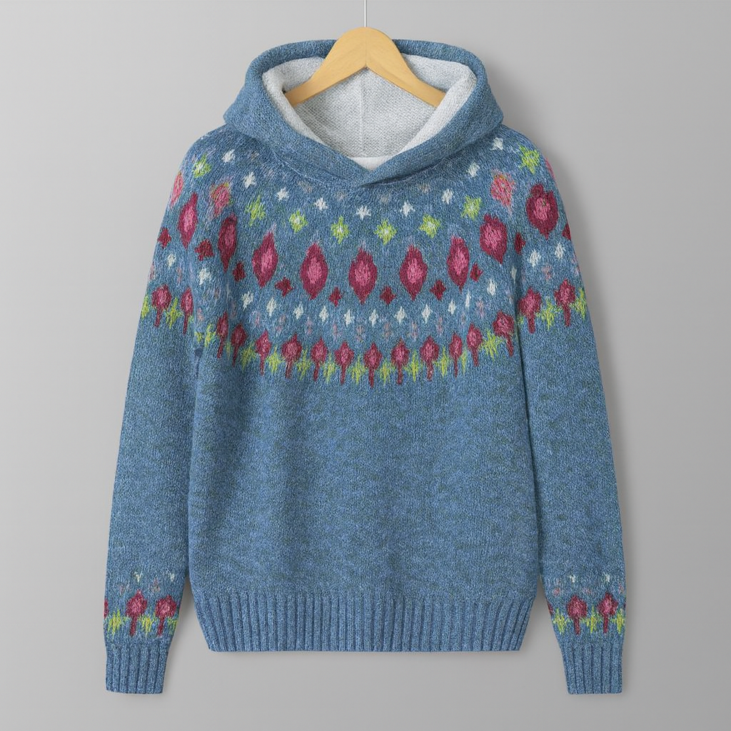 Rosy - Hyggelig farverig hoodie