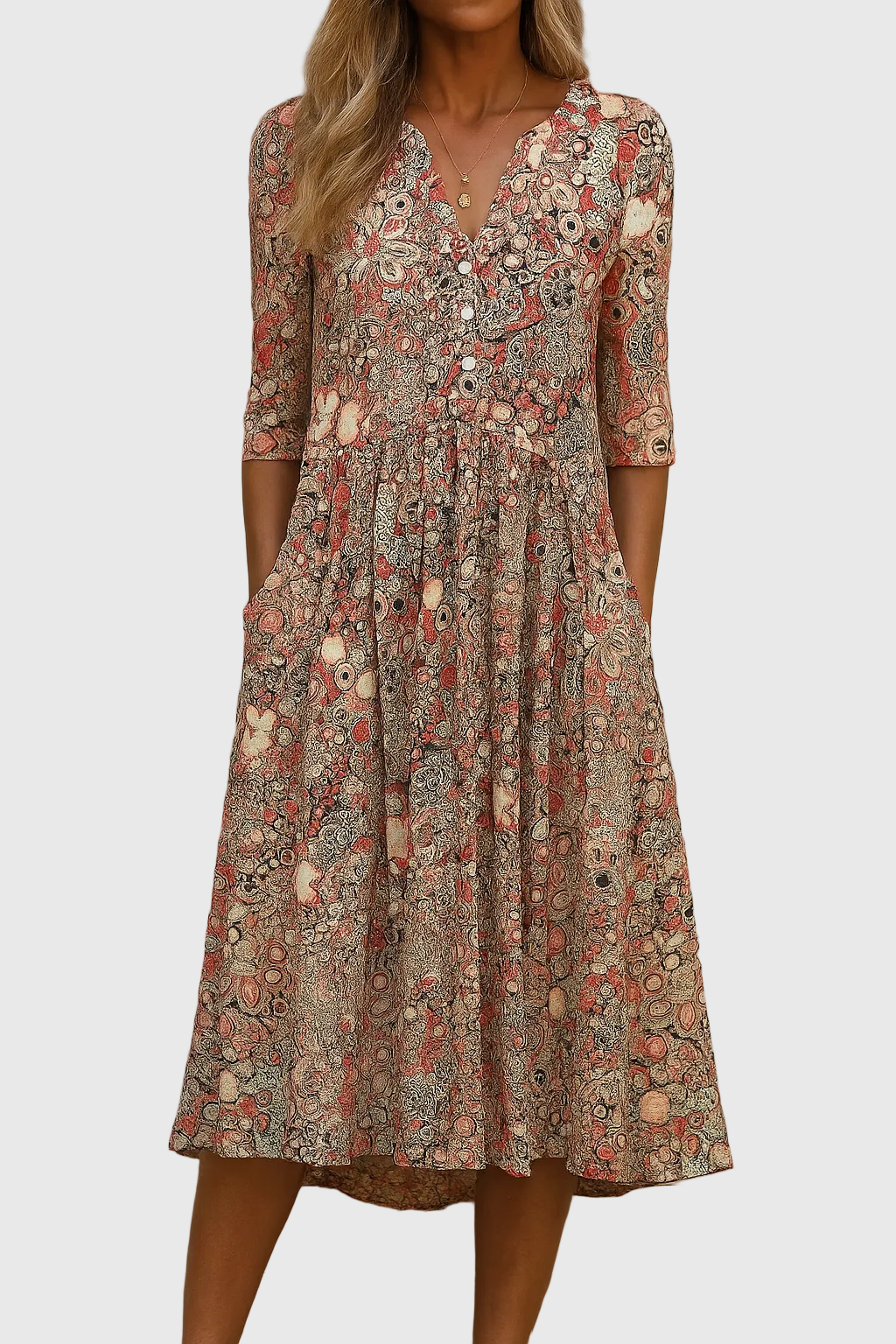 Rosa - Elegant midikjole