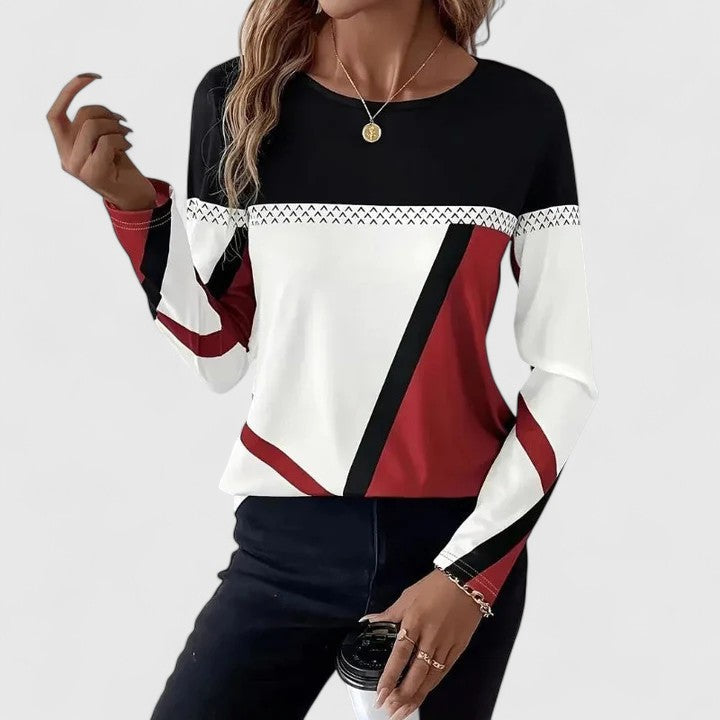 Lena - Moderne Top med Grafisk Print